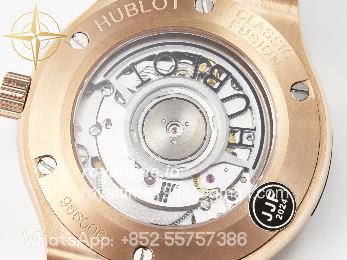 Hublot Classic Fusion 38mm RG JJF Black Dial on Black Gummy Leather Strap - Image 18