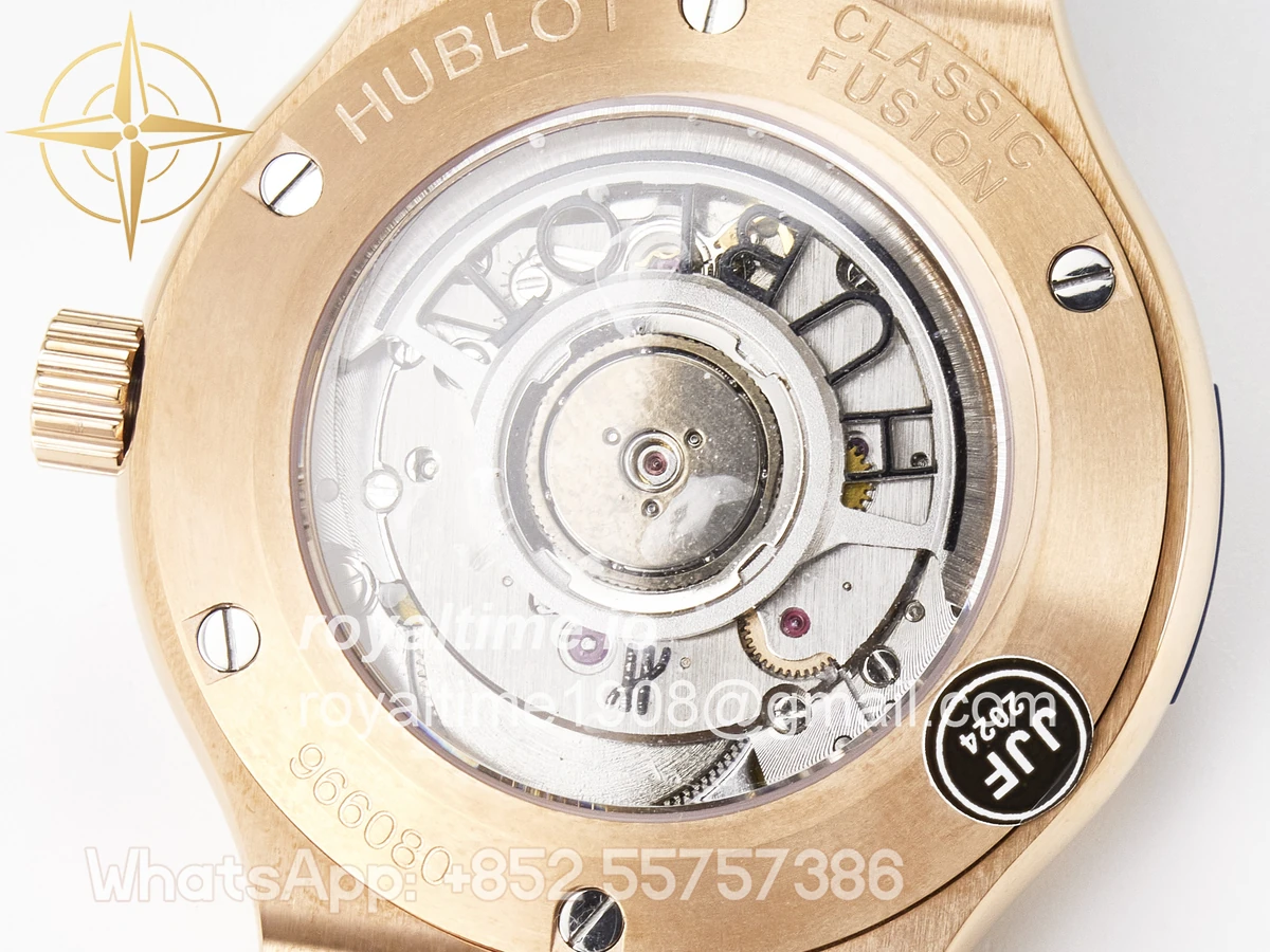 Hublot Classic Fusion 38mm RG JJF Blue Dial on Blue Gummy Leather Strap - Image 18