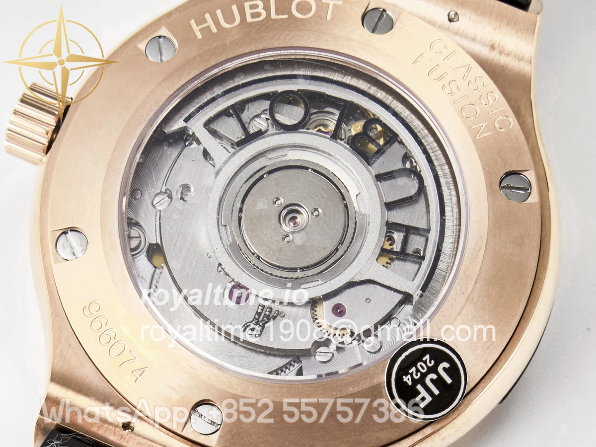 Hublot Classic Fusion 38mm RG JJF Gray Dial on Black Gummy Leather Strap - Image 18