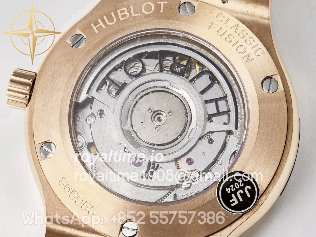 Hublot Classic Fusion 38mm RG JJF White Dial on Black Gummy Leather Strap - Image 18