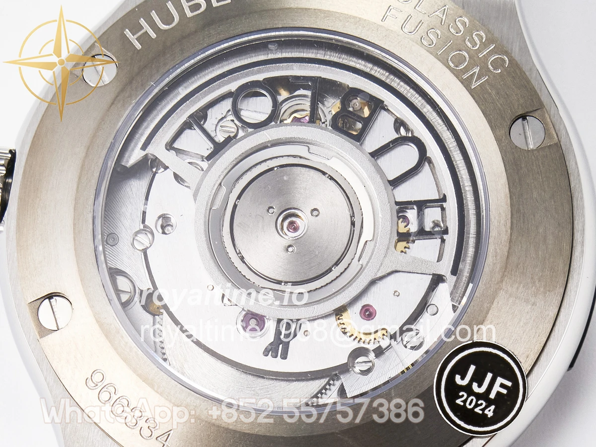 Hublot Classic Fusion 38mm SS JJF Black Dial on Black Gummy Leather Strap - Image 18