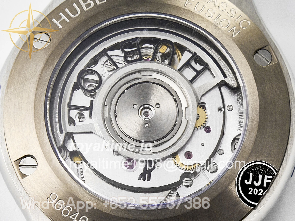 Hublot Classic Fusion 38mm SS JJF Blue Dial on Blue Gummy Leather Strap - Image 18