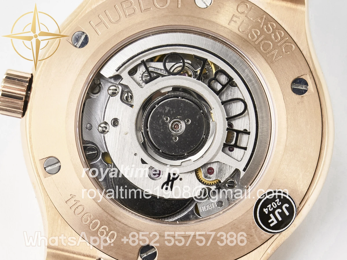 Hublot Classic Fusion 42mm RG JJF White Dial on Black Gummy Leather Strap - Image 18