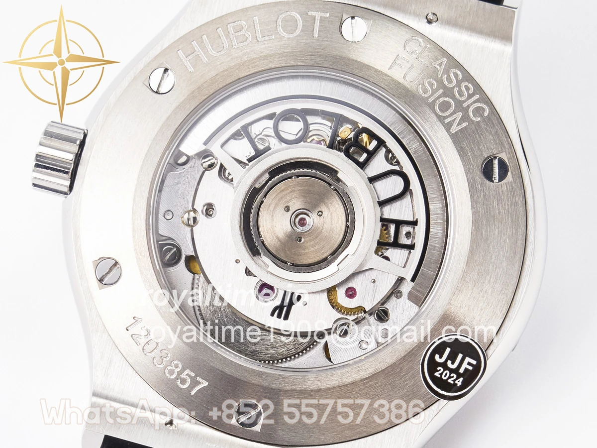 Hublot Classic Fusion 42mm SS JJF Black Dial on Black Gummy Leather Strap - Image 18