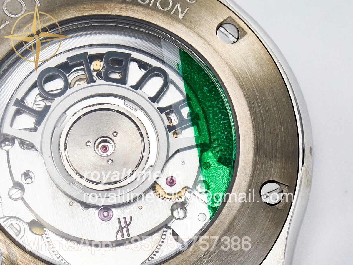 Hublot Classic Fusion Bang 42mm HBF Blue Dial Diamonds Bezel on Blue Leather Strap A2892 - Image 18