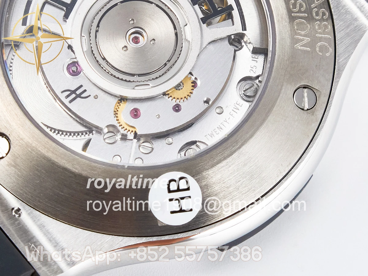 Hublot Classic Fusion Bang 42mm HBF Gray Dial Diamonds Bezel on Gray Rubber Strap A2892 - Image 18