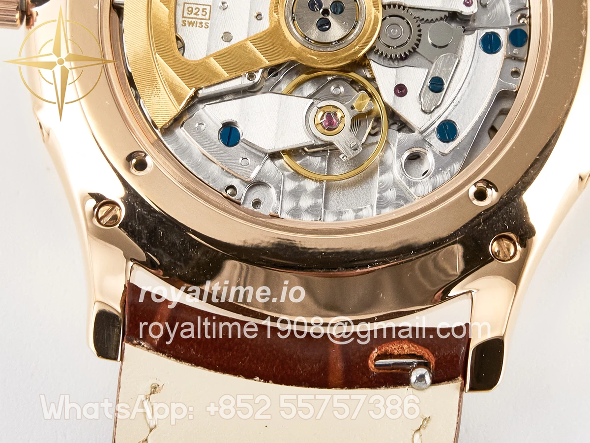 Jaeger-LeCoultre Master Ultra Thin Moon RG Z+F White Dial on Brown Leather Strap A925 - Image 18