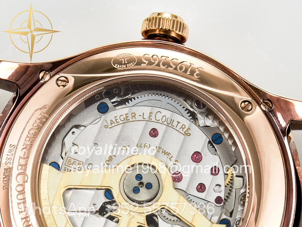 Jaeger-LeCoultre Master Ultra Thin Perpetual Calendar RG V9F White Dial Diamonds Bezel on Black Leather Strap A868 V2 - Image 18