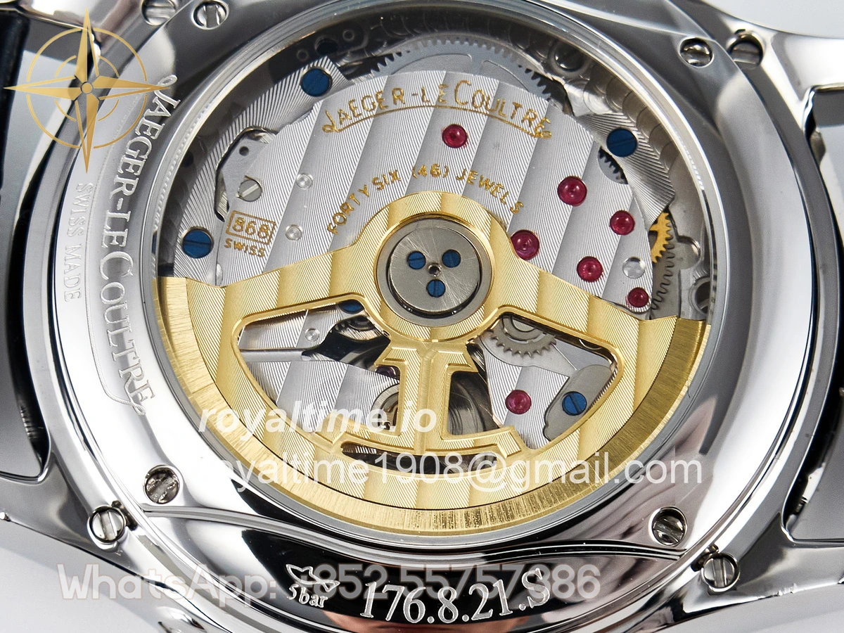 Jaeger-LeCoultre Master Ultra Thin Perpetual Calendar SS V9F White Dial on Black Leather Strap A868 V2 - Image 18