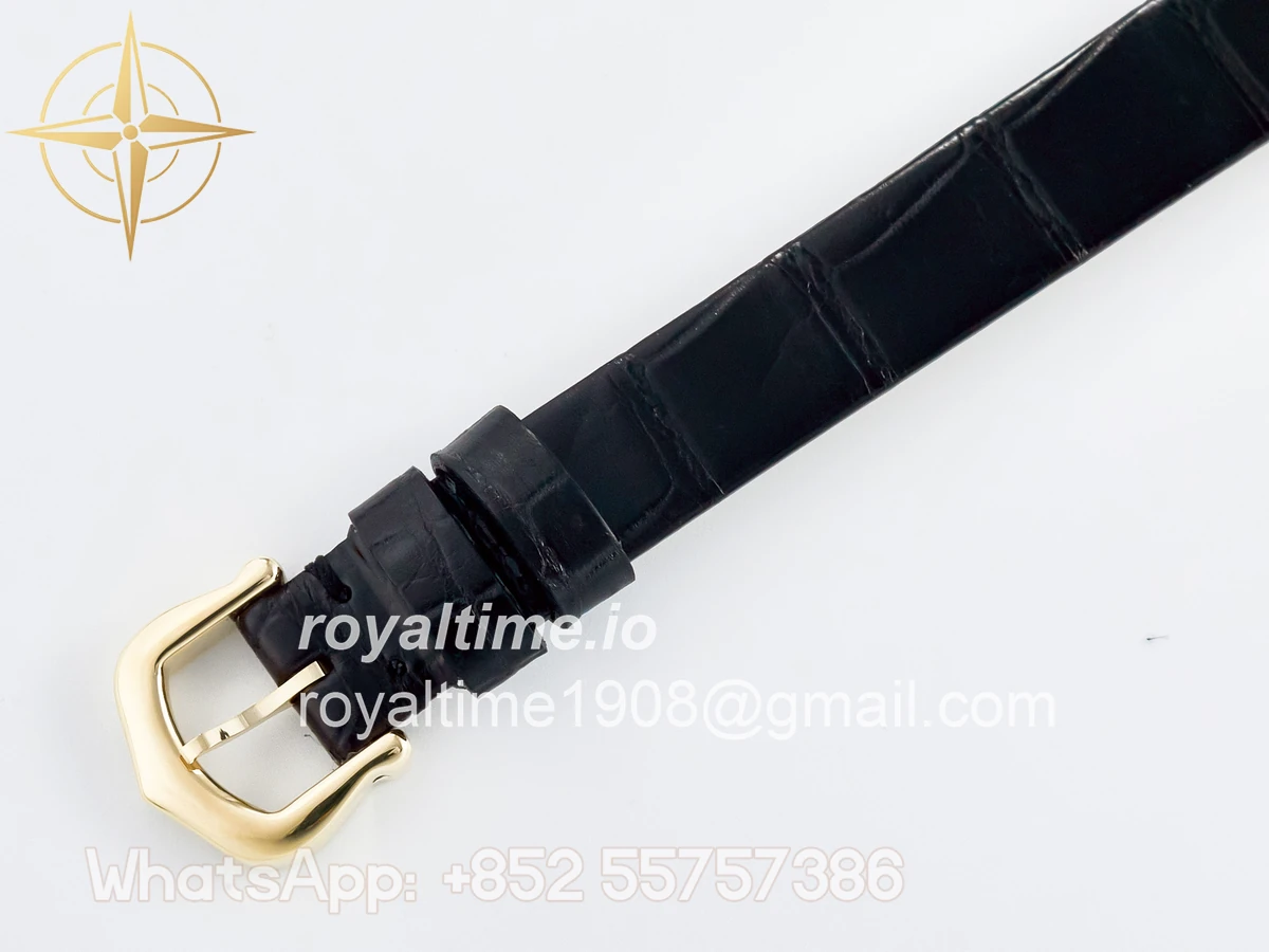 Cartier Baignoire De Cartier YG DRF Silver Dial on Black Leather Strap Swiss Quartz - Image 18