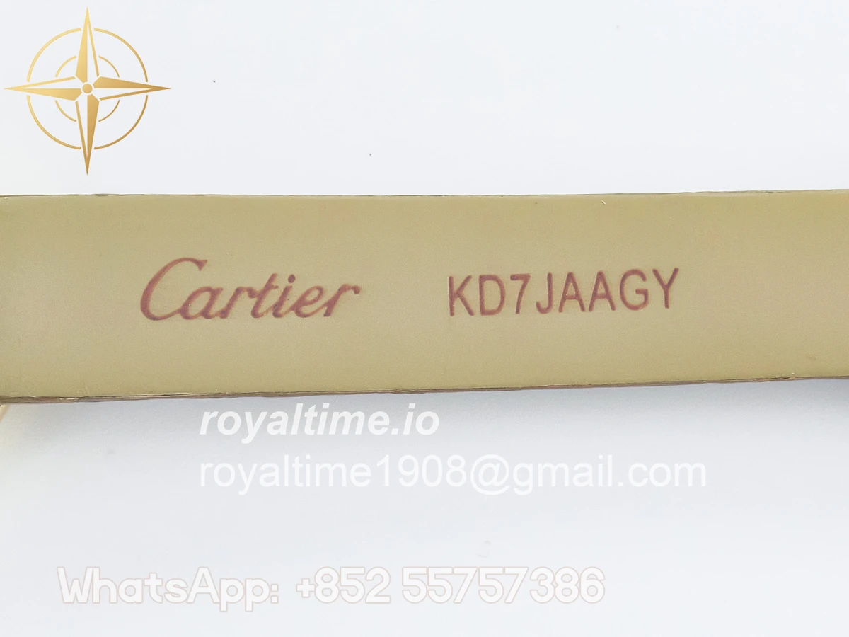 Cartier Baignoire De Cartier YG DRF Silver Dial on Brown Leather Strap Swiss Quartz - Image 18