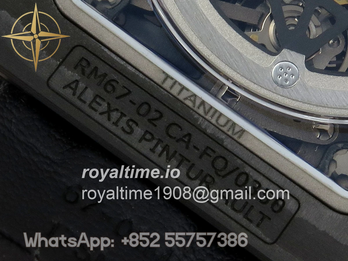 Richard Mille AVF RM67-02 McLaren Black NTPT Spain Skeleton Dial on Orange Elastic strap CRMA7 - Image 18