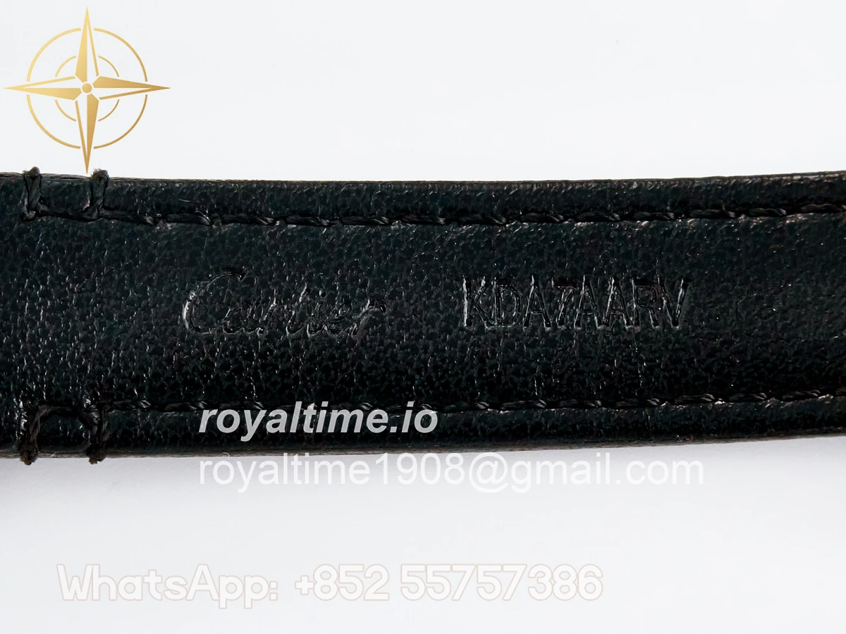 Cartier Ronde De Cartier 29mm DRF Sandblasted Silver-Plated White Dial on Black Leather Strap Ronda Quartz - Image 18