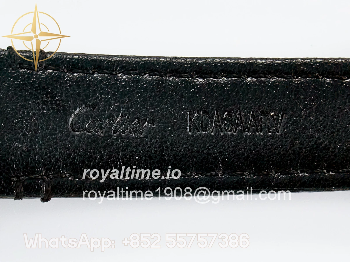 Cartier Ronde De Cartier 36mm DRF Sandblasted Silver-Plated White Dial on Black Leather Strap Ronda Quartz - Image 18