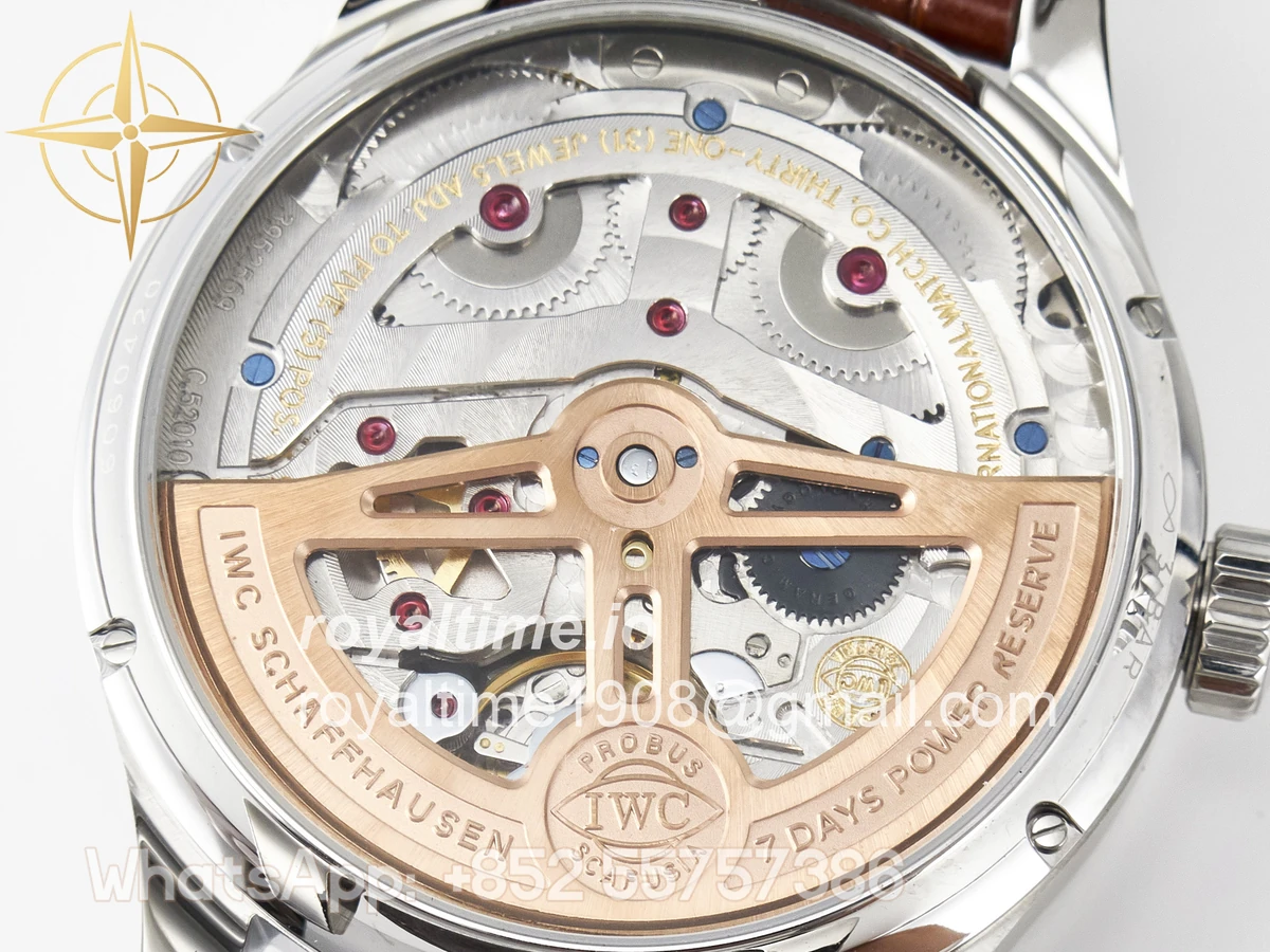 IWC Portugieser Perpetual Calendar SS 5033 APSF White Dial on Brown Leather Strap A52610 - Image 18
