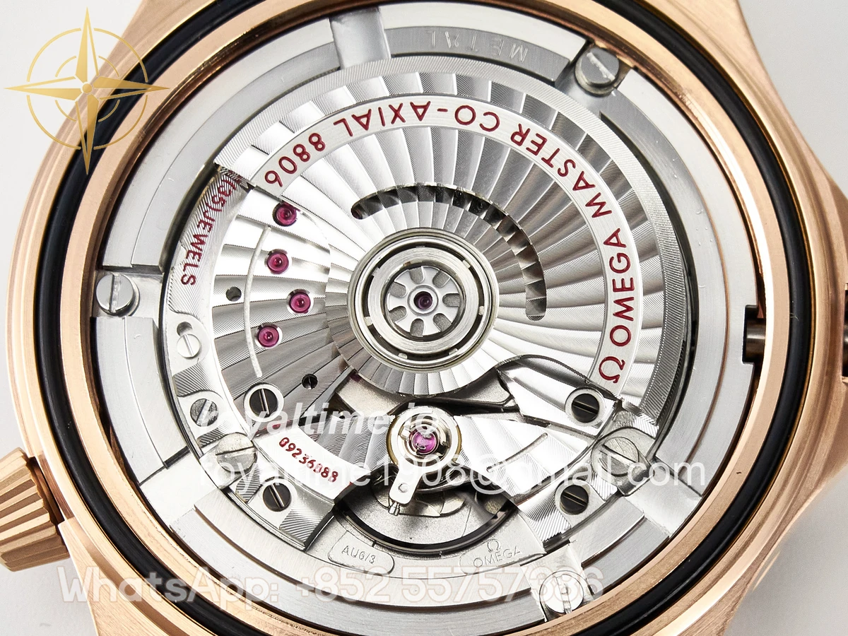 Omega Seamaster 300M Diver Rose Gold VSF Black Dial on Mesh Bracelet A8806 - Image 18