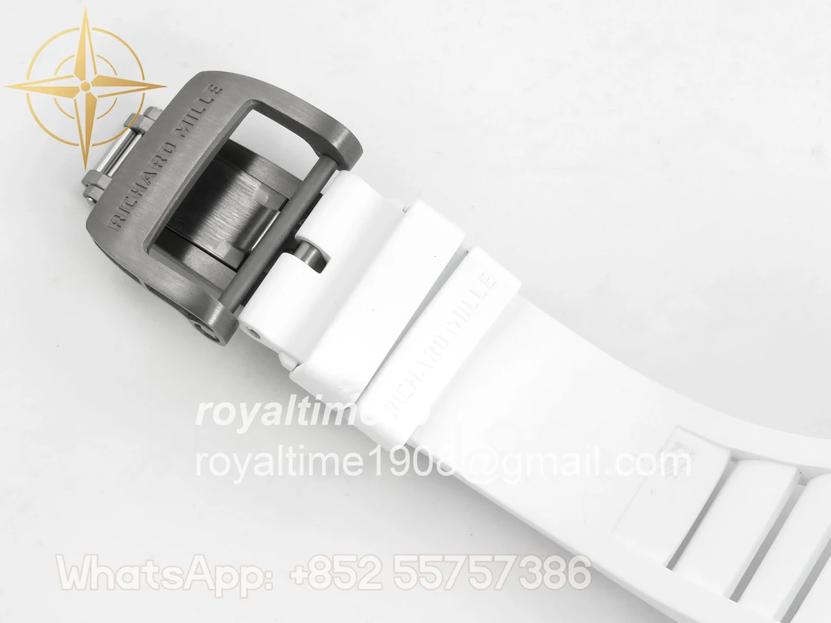 Richard Mille RM055 Black Ceramic APSF on White Inner Bezel on White Rubber Strap RMUL2 - Image 18