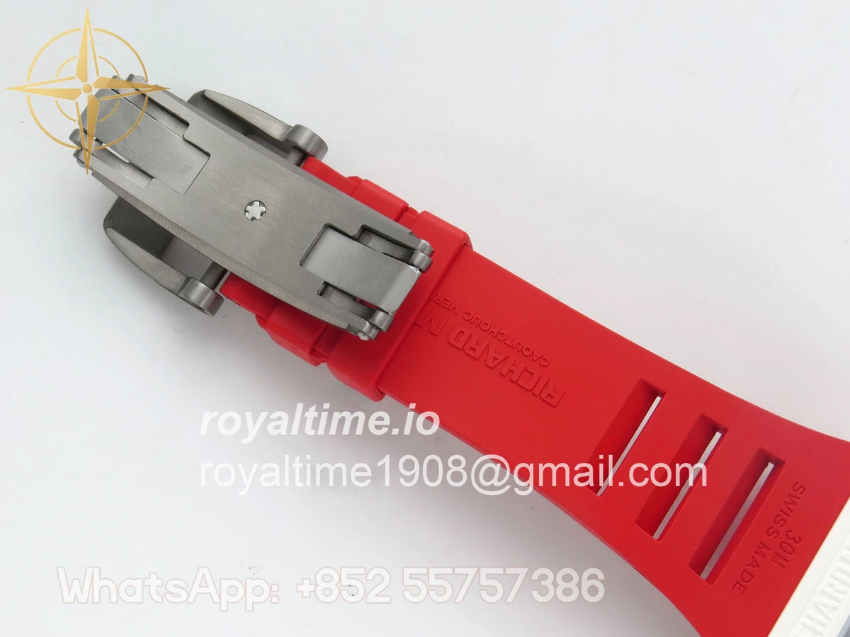 Richard Mille RM055 White Ceramic APSF Red Skeleton Dial on Red Rubber Strap RMUL2 - Image 19