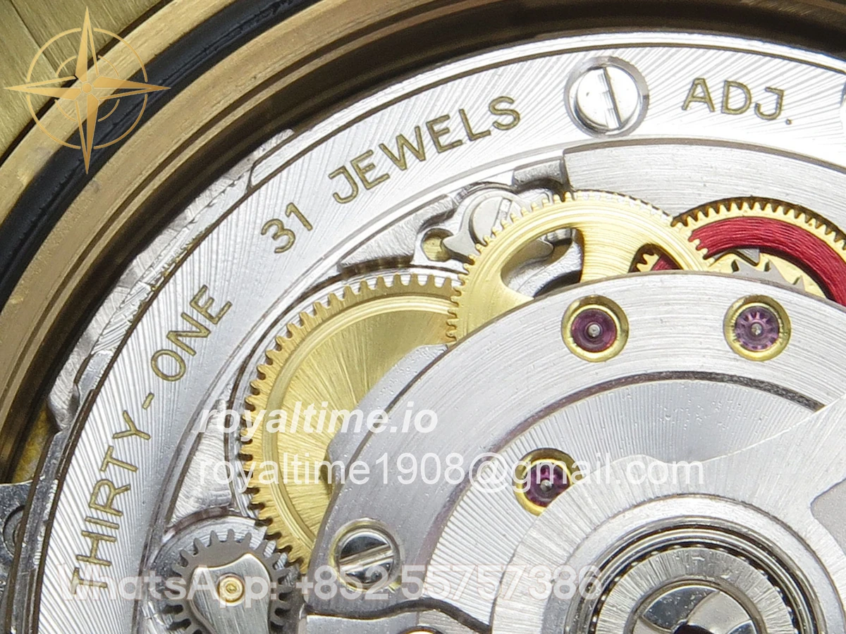 Rolex DayDate 40 YG QF 904L Steel Green Roman Dial on President Bracelet VR3255 V8 (Gain Weight) - Image 19