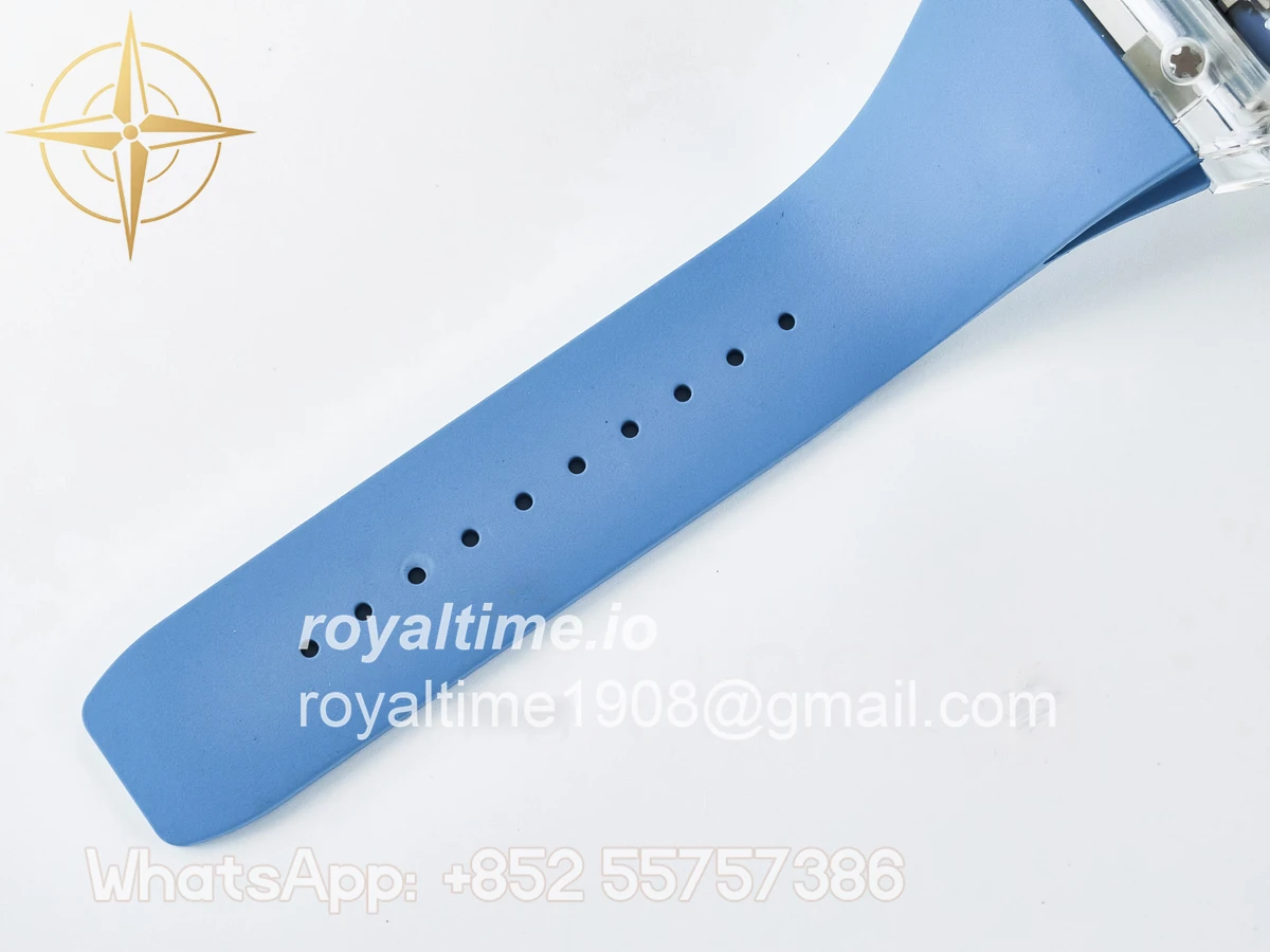 Richard Mille RM53-02 Transparent Tourbillon RMF Skeleton Dial on Blue Rubber Strap - Image 19