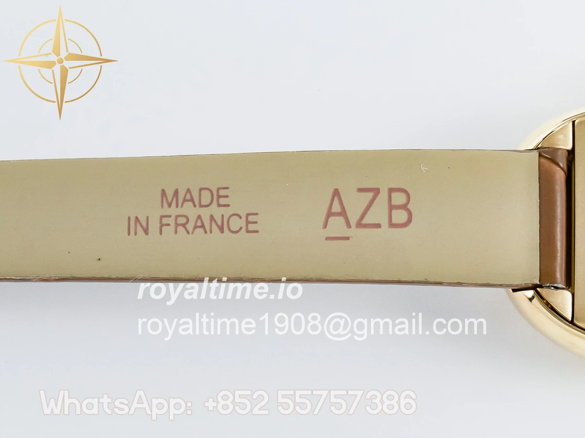 Cartier Baignoire De Cartier YG DRF Silver Dial on Brown Leather Strap Swiss Quartz - Image 19