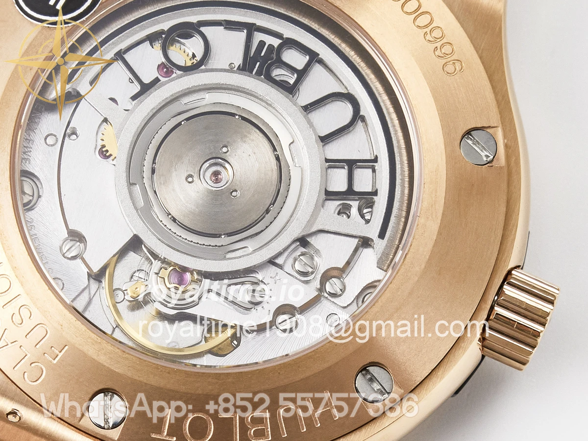 Hublot Classic Fusion 38mm RG JJF Black Dial on Black Gummy Leather Strap - Image 19