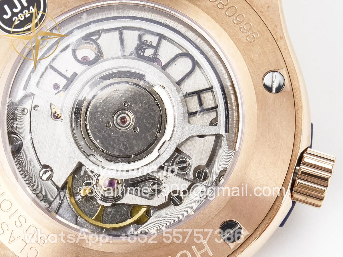 Hublot Classic Fusion 38mm RG JJF Blue Dial on Blue Gummy Leather Strap - Image 19