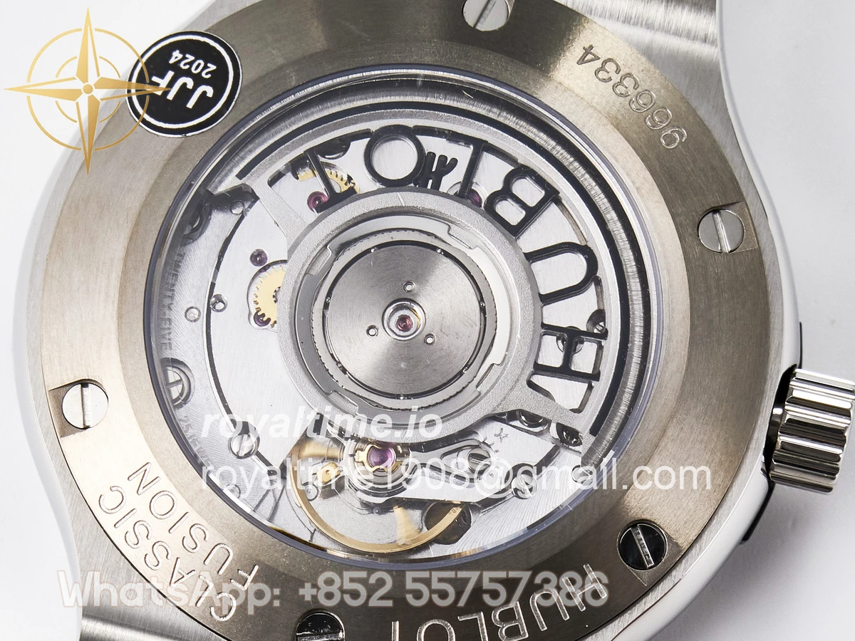 Hublot Classic Fusion 38mm SS JJF Black Dial on Black Gummy Leather Strap - Image 19