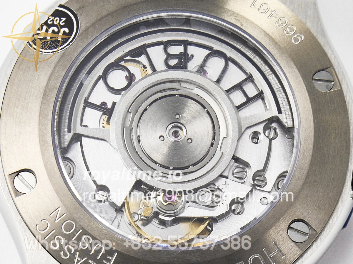 Hublot Classic Fusion 38mm SS JJF Blue Dial on Blue Gummy Leather Strap - Image 19