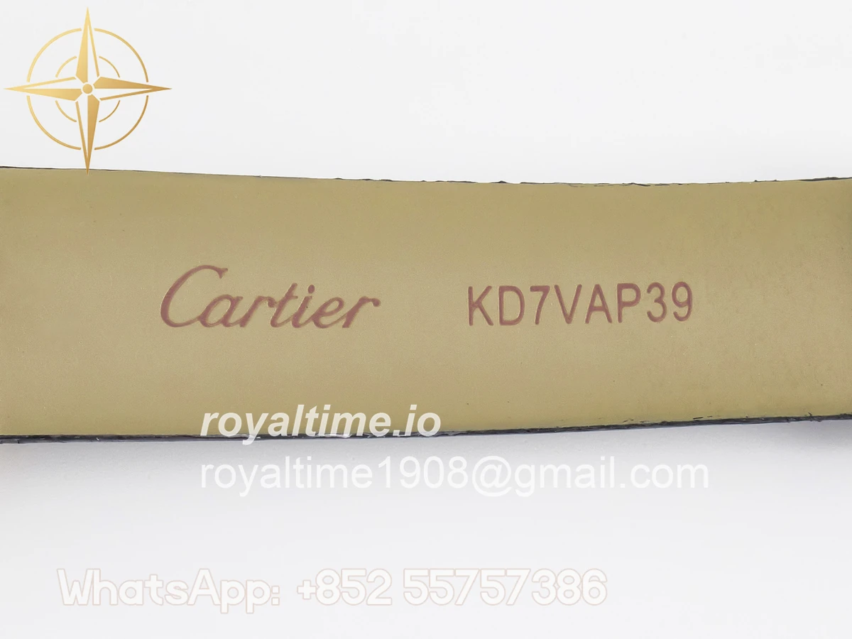 Cartier Ballon Blanc De Cartier 30mm RG DRF Silvered Texture Dial Diamonds Bezel on Black Leather Strap Ronda Quartz - Image 19