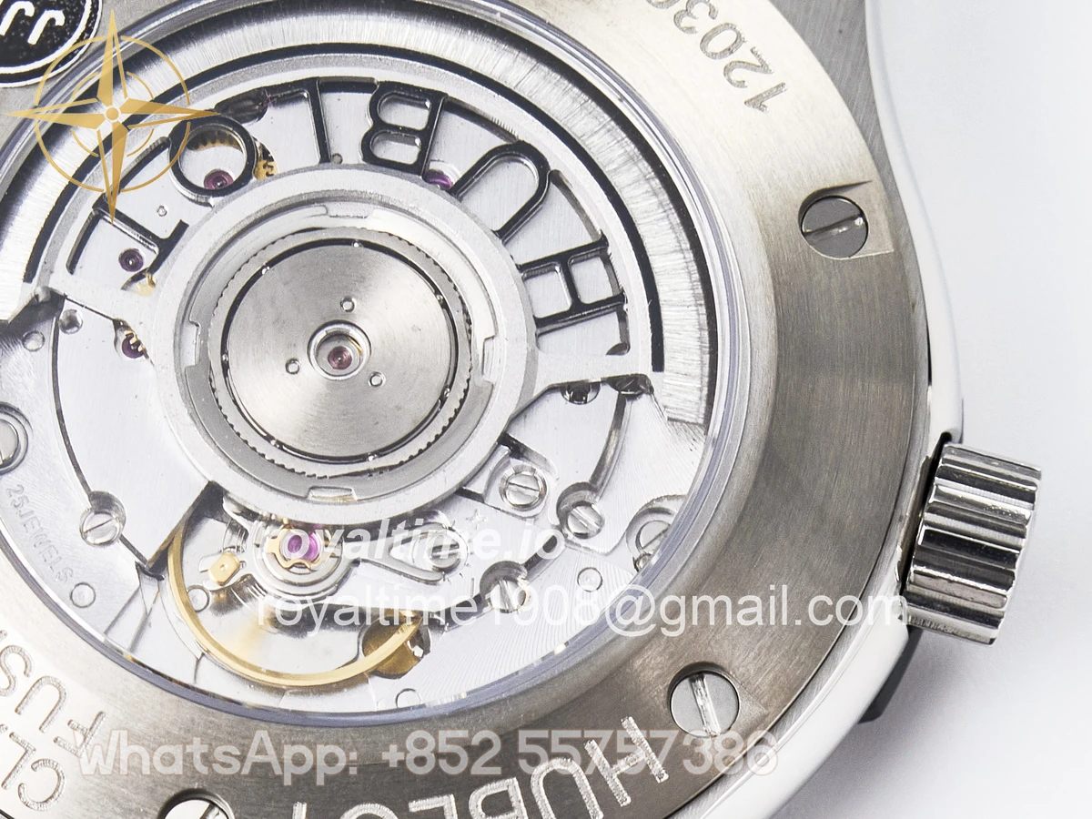 Hublot Classic Fusion 42mm SS JJF White Dial on Black Gummy Leather Strap - Image 19