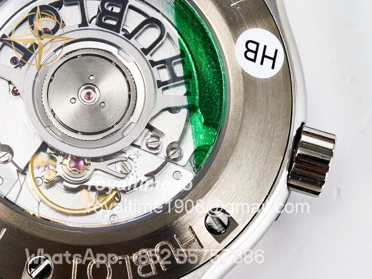 Hublot Classic Fusion Bang 42mm HBF Black Dial Diamonds Bezel on Black Leather Strap A2892 - Image 19