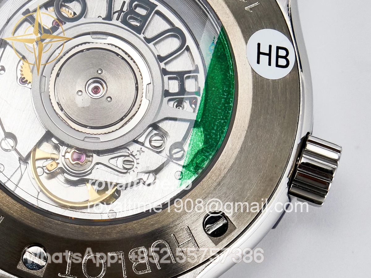 Hublot Classic Fusion Bang 42mm HBF Blue Dial Diamonds Bezel on Blue Rubber Strap A2892 - Image 19