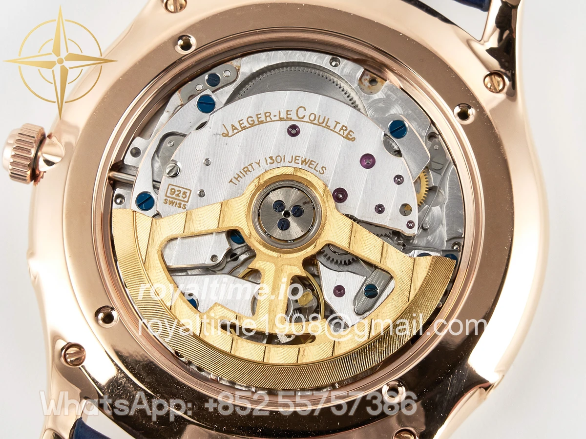 Jaeger-LeCoultre Master Ultra Thin Moon RG Z+F Blue Dial on Blue Leather Strap SA925 - Image 19