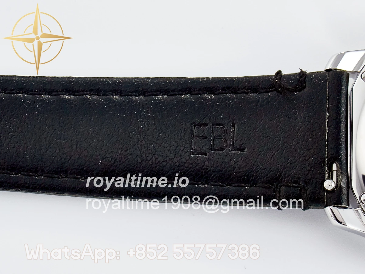 Cartier Ronde De Cartier 36mm DRF Sandblasted Silver-Plated White Dial on Black Leather Strap Ronda Quartz - Image 19