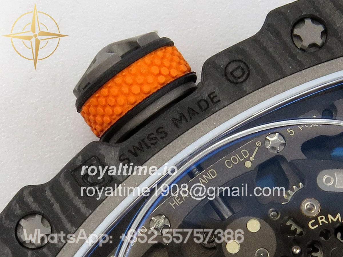 Richard Mille AVF RM67-02 McLaren Black NTPT Spain Skeleton Dial on Orange Elastic strap CRMA7 - Image 19