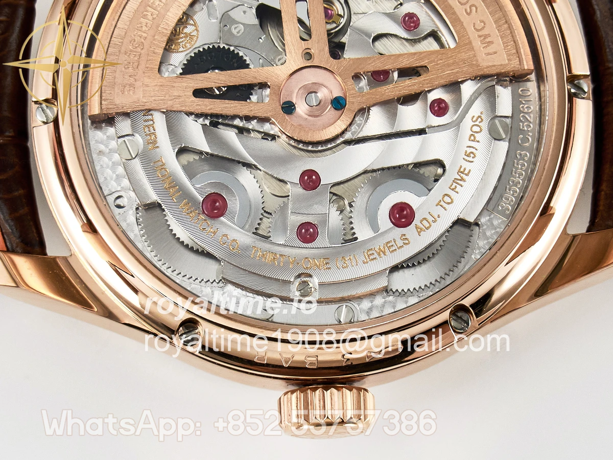 IWC IW5033 Portugieser Perpetual Calendar RG V9F White Dial on Brown Leather Strap A52610 - Image 19