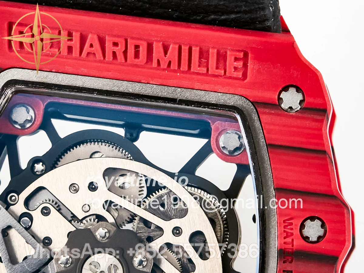 Richard Mille Custom RM035-02 Red NTPT PPMF Red Crown on Nylon Strap Custom Vaucher Movement - Image 19