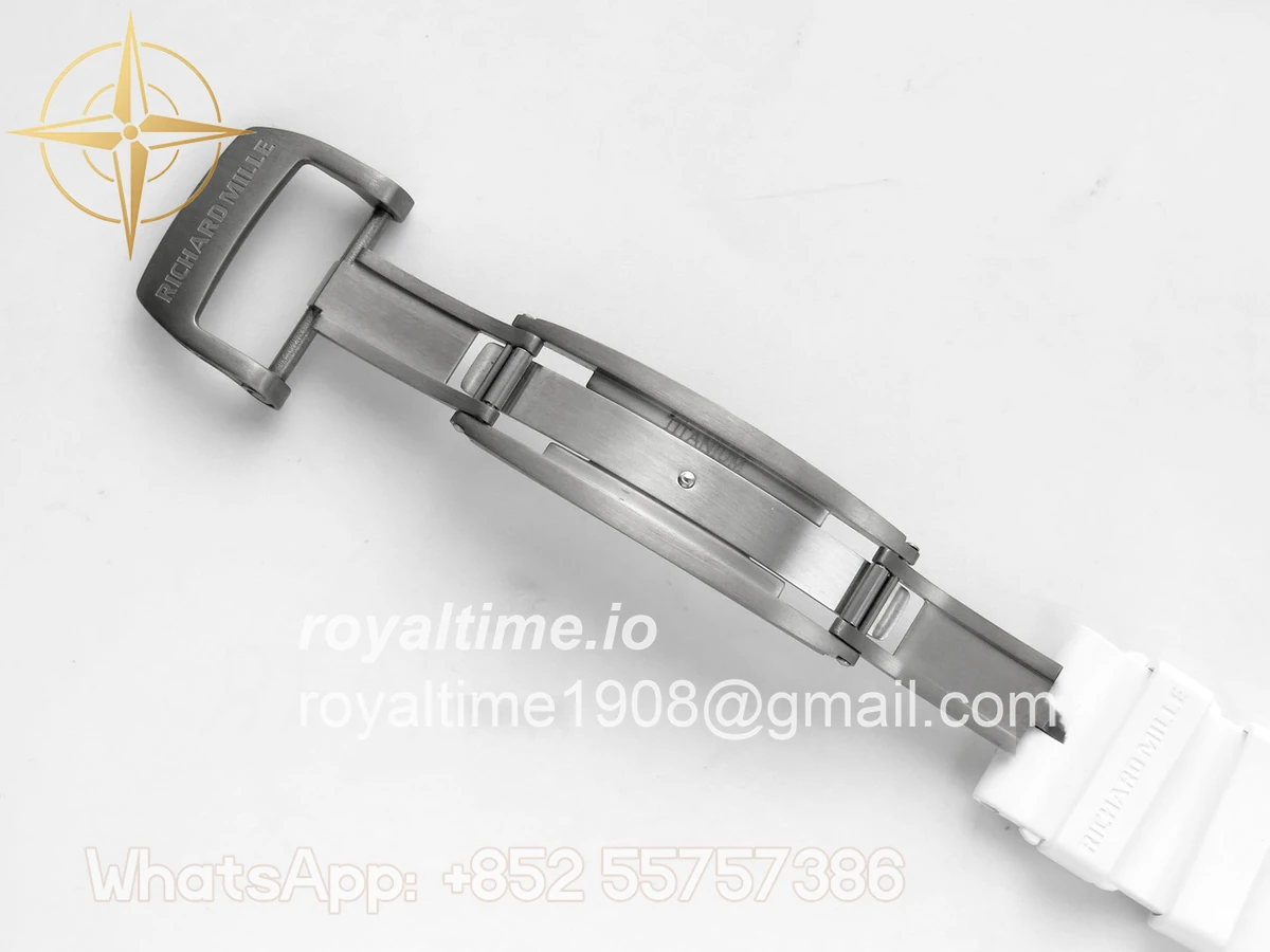 Richard Mille Custom RM055 Black Ceramic ZGF White Inner Bezel on White Rubber Strap Vaucher Manufacture Fleurier Movement (Free Sprung) - Image 19