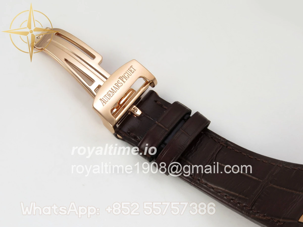 Audemars Piguet Royal Oak Chrono 26240 RG DDF White Dial on Brown Leather Strap DD4401 Gain Weight (SW Dial) - Image 19