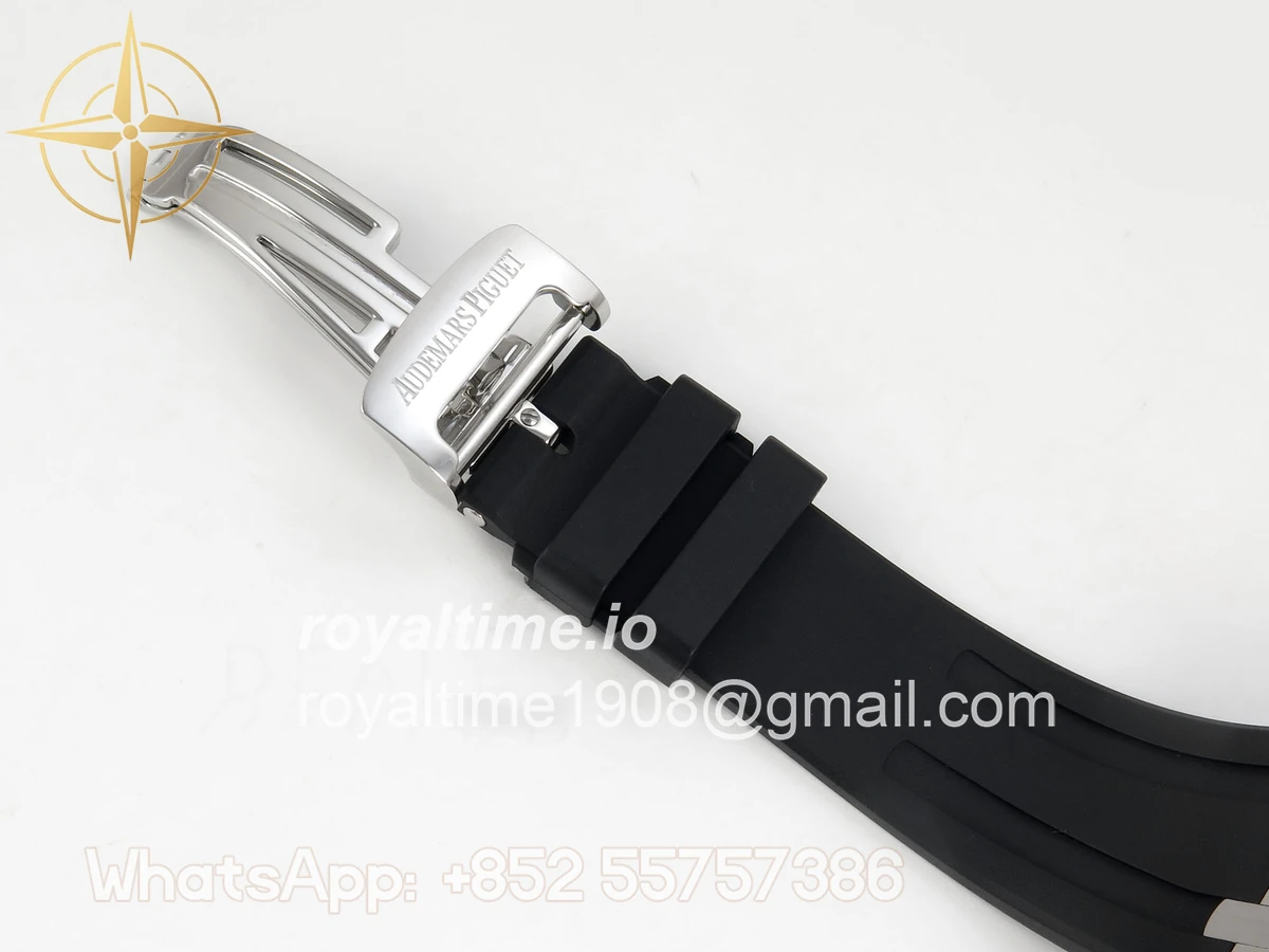 Audemars Piguet Royal Oak Chrono 26240 SS DDF Blue Dial on Black Rubber Strap DD4401 (SW Dial) - Image 19