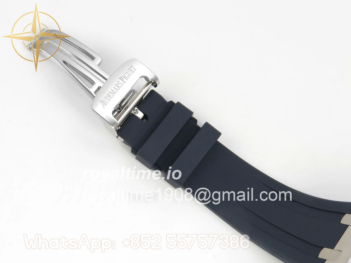 Audemars Piguet Royal Oak Chrono 26240 SS DDF Blue Dial on Blue Rubber Strap DD4401 (SW Dial) - Image 19