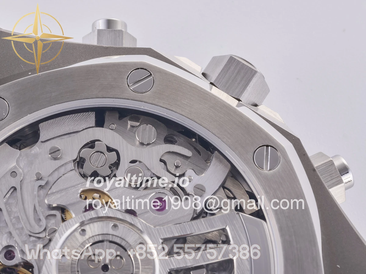 Audemars Piguet Royal Oak Chrono 26240 SS DDF Silver Dial on White Rubber Strap DD4401 (50th Anniversary) - Image 19