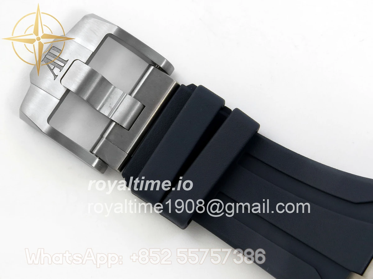 Audemars Piguet Royal Oak Offshore 43mm 26420 Ceramic Bezel SS DDF Blue Dial On Blue Rubber Strap DD4401 - Image 19