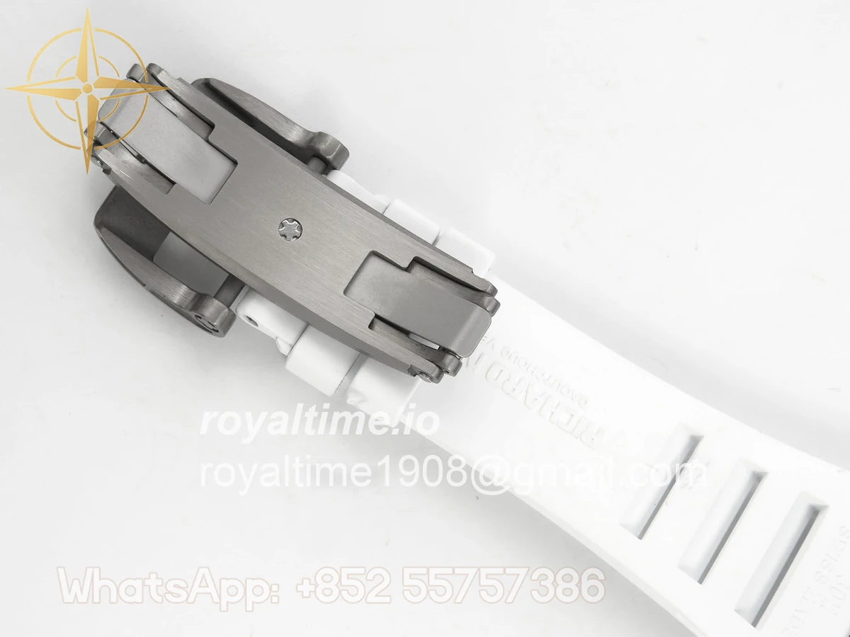 Richard Mille RM055 Black Ceramic APSF on White Inner Bezel on White Rubber Strap RMUL2 - Image 19