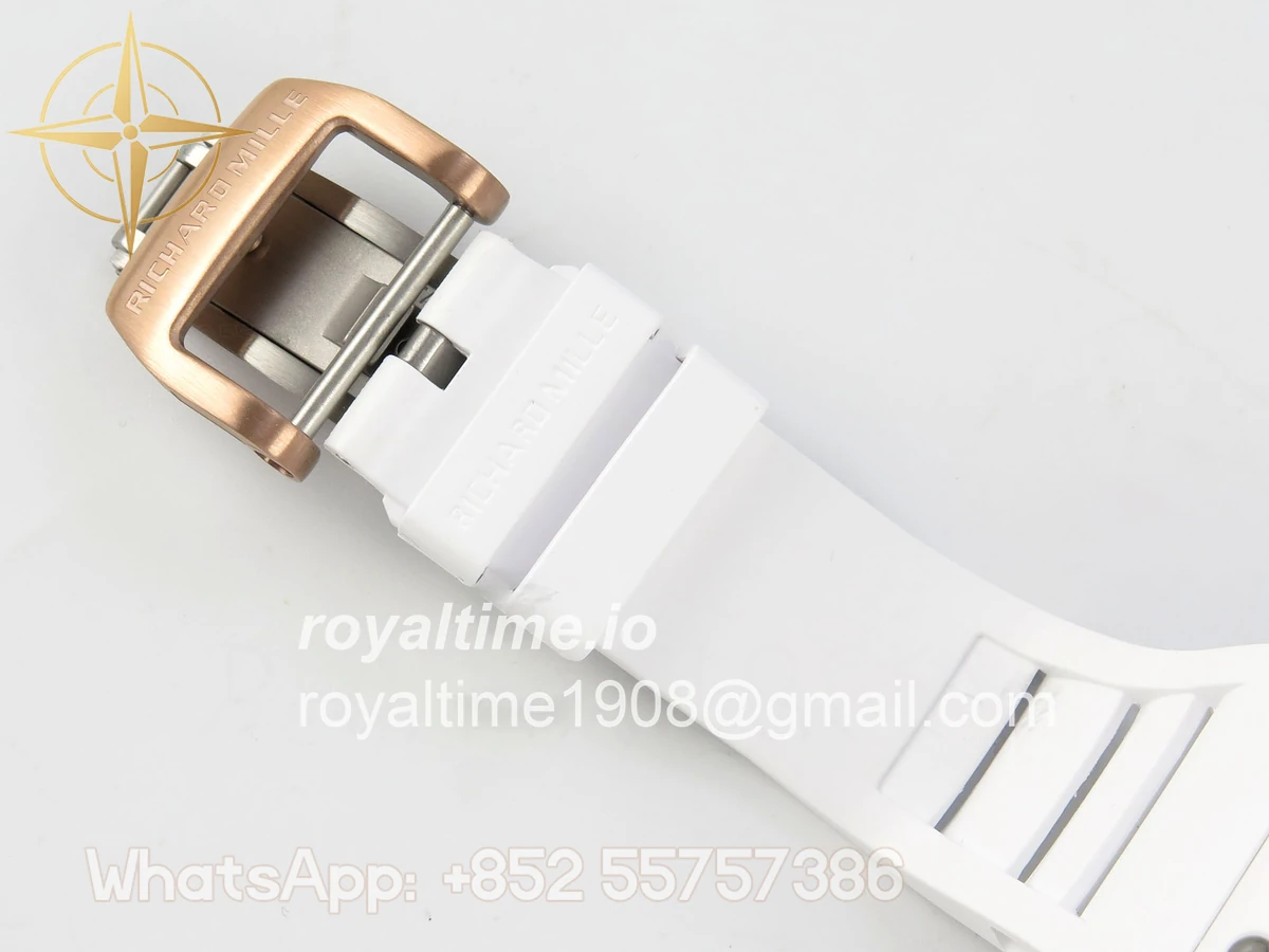 Richard Mille RM88 Tourbillon Smiley White Ceramic RMF on White Rubber Strap - Image 20