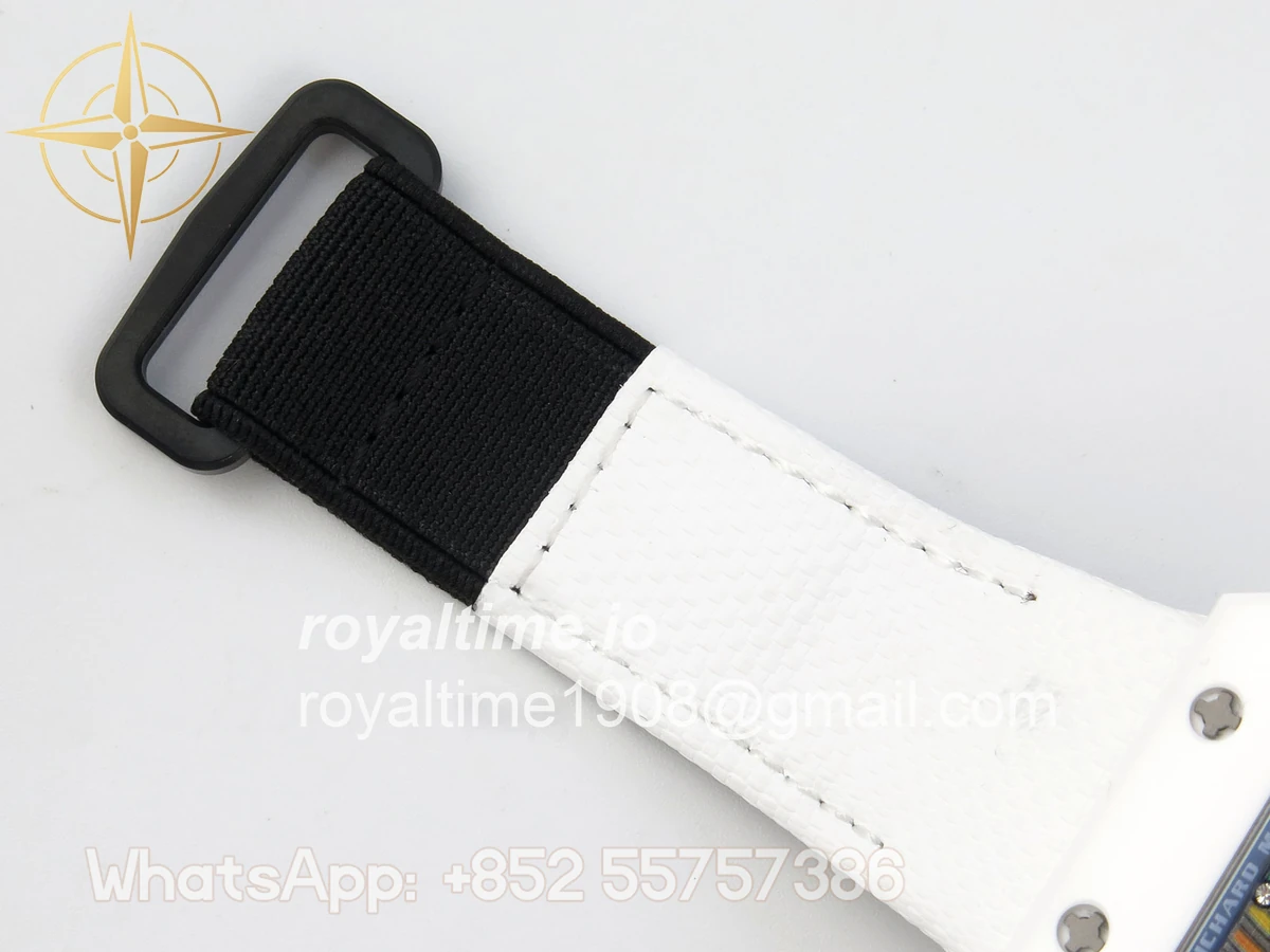 Richard Mille RM88 Tourbillon Smiley White Ceramic RMF on White Velcro Strap - Image 20