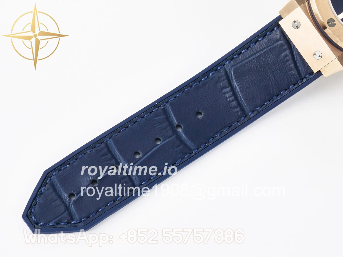Hublot Classic Fusion 38mm RG JJF Blue Dial on Blue Gummy Leather Strap - Image 20