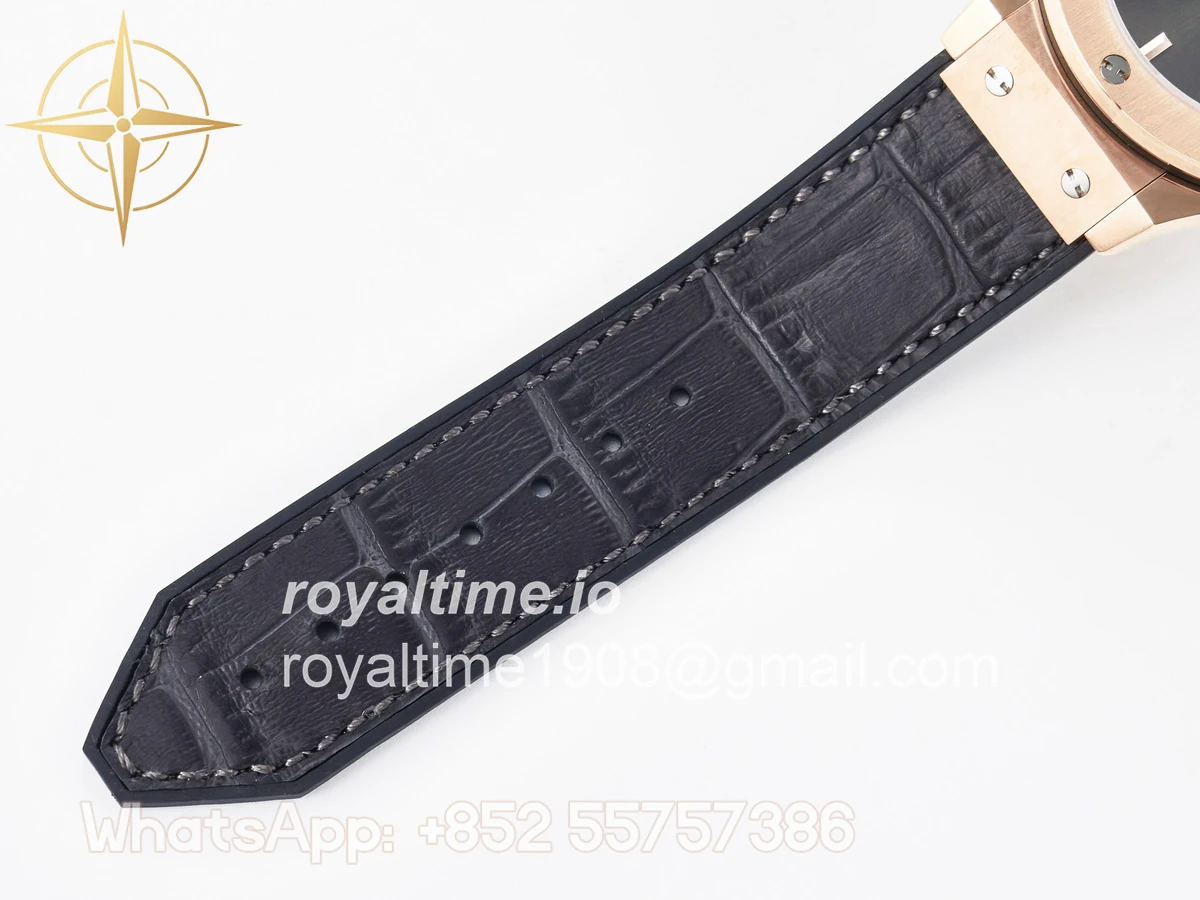 Hublot Classic Fusion 38mm RG JJF Gray Dial on Black Gummy Leather Strap - Image 20
