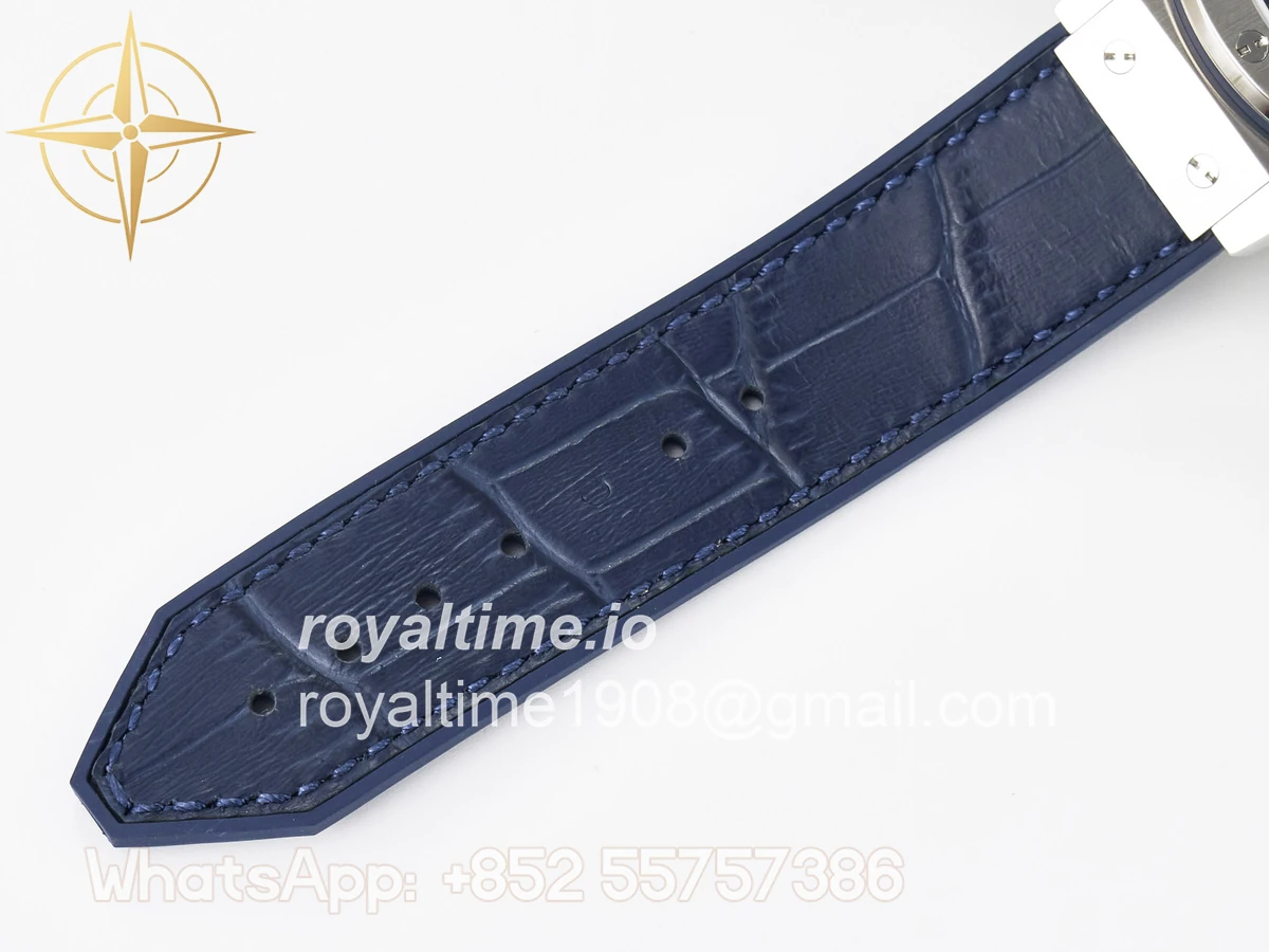 Hublot Classic Fusion 38mm SS JJF Blue Dial on Blue Gummy Leather Strap - Image 20